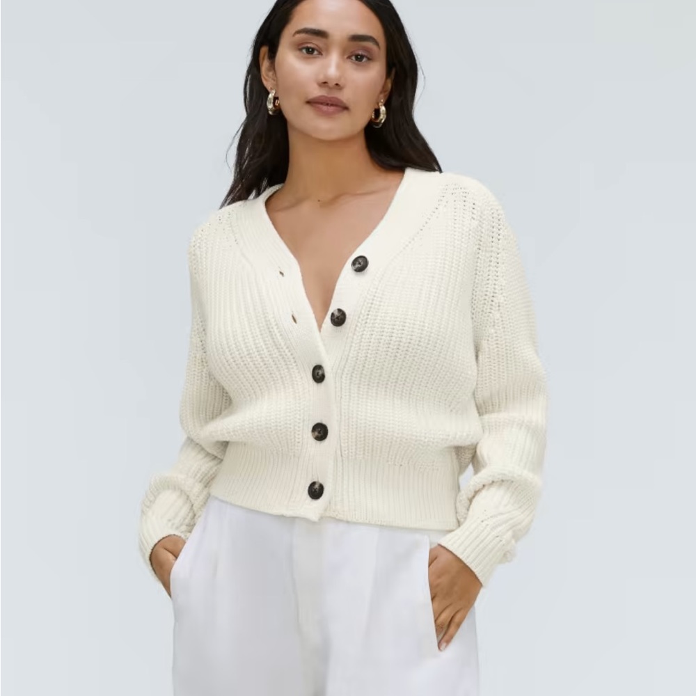 Everlane texture cotton cardigan - light blue